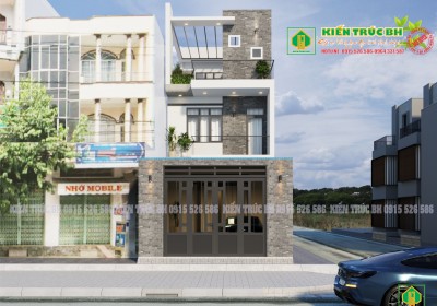Mẫu nhà phố 2,5 tầng hiện đại chân ái 